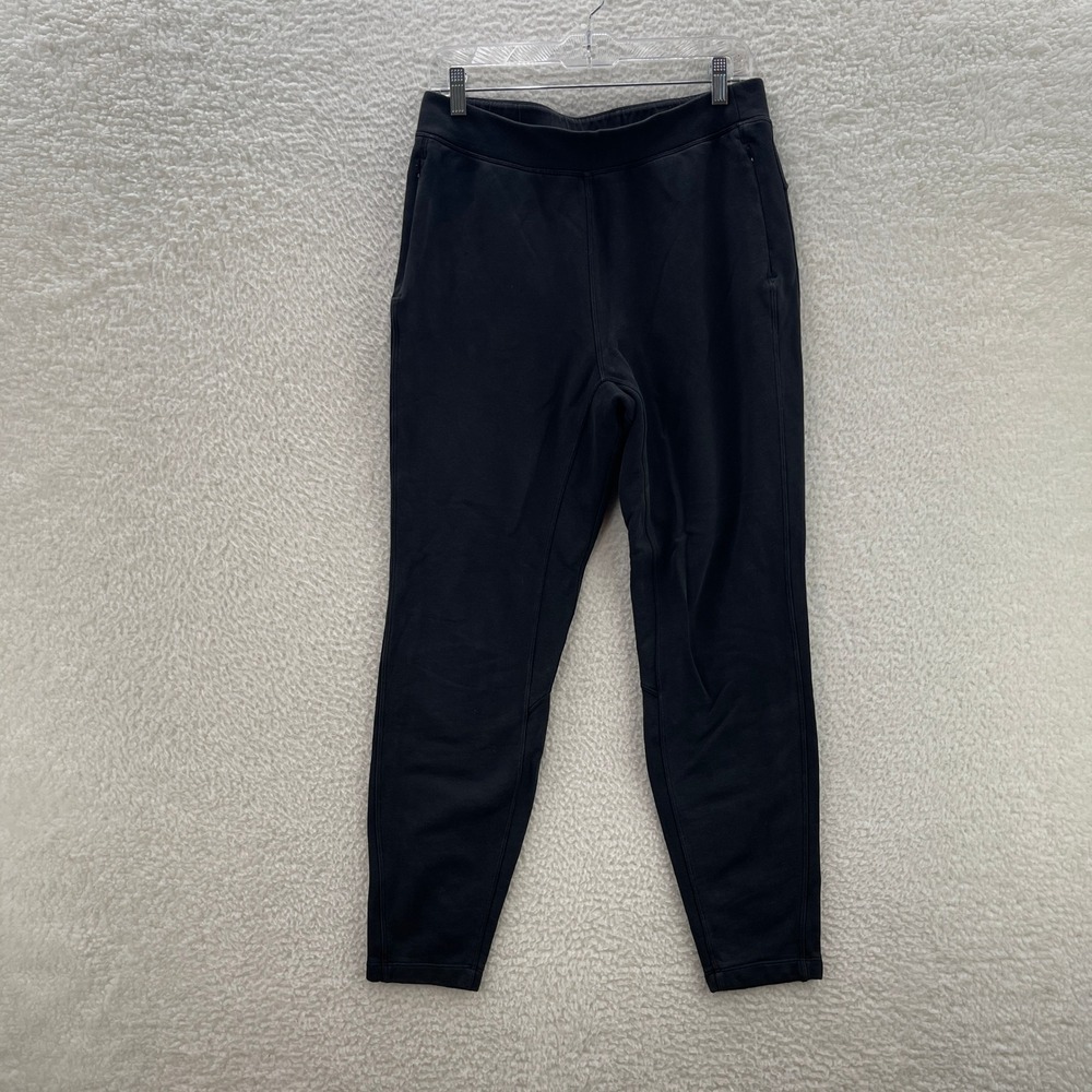 Lululemon Sweatpants Womens 8 Black Terry Jogger Tapered Athleisure Gym Cozy